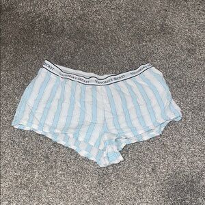 Victoria's Secret Light Blue Striped Shorts
